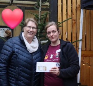 Spende auf dem Weihnachtsmarkt